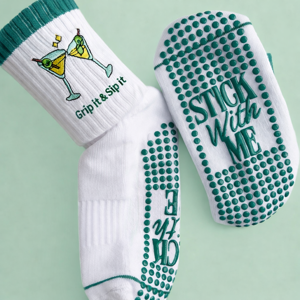 Grip It & Sip It Martini Grip Socks