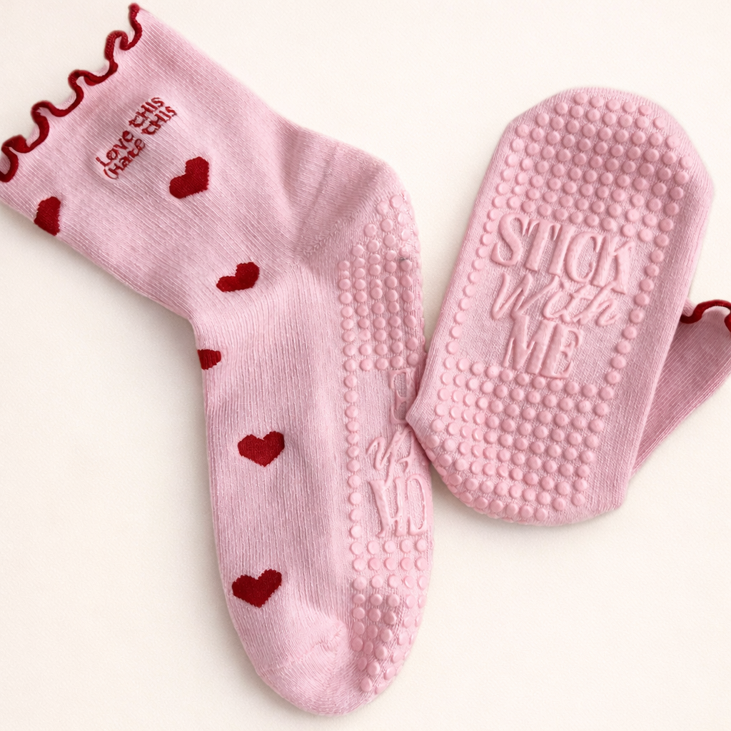 Love This (Hate This) Heart Grip Socks