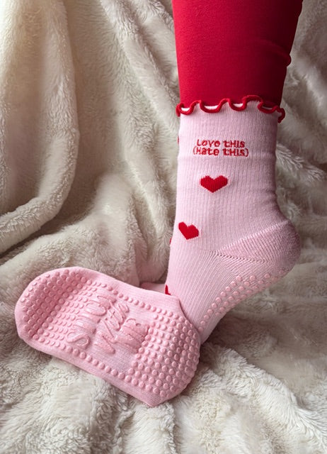 Love This (Hate This) Heart Grip grip socks